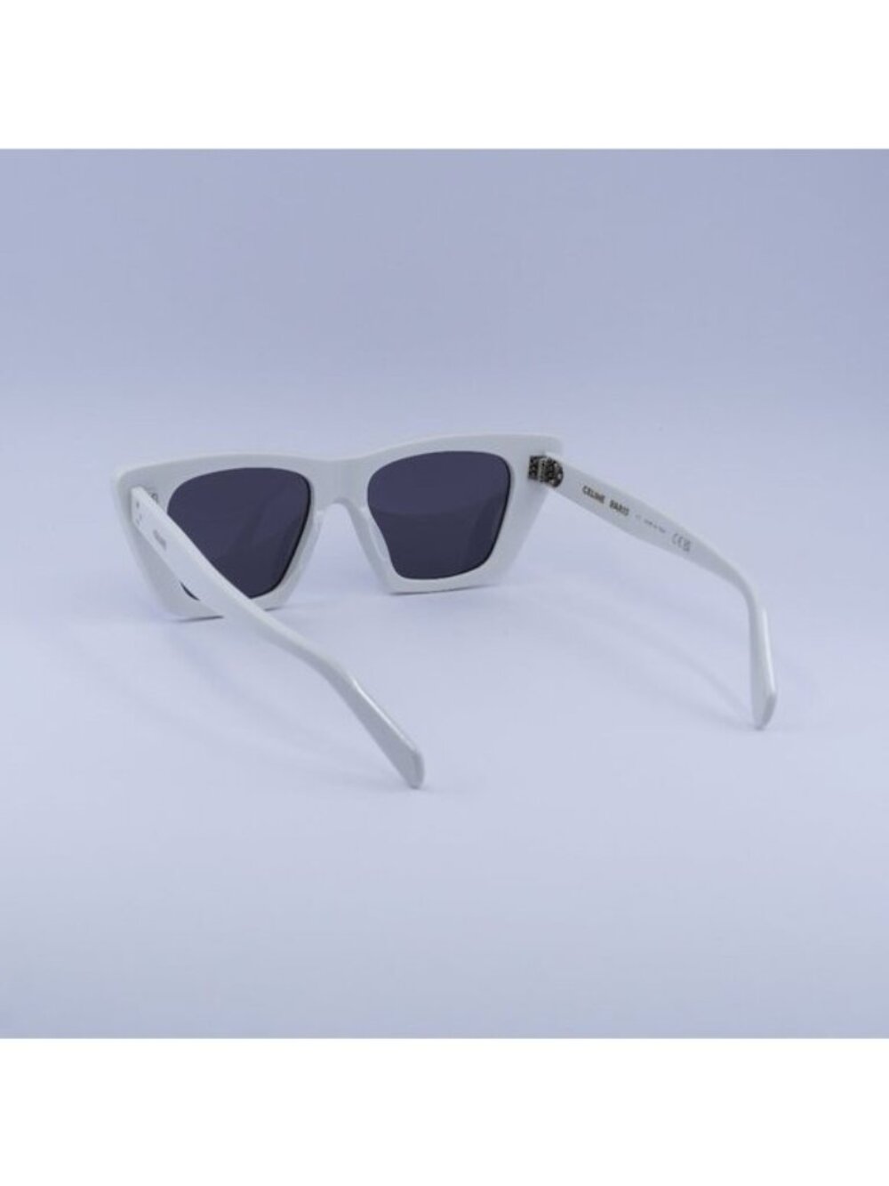 Celine CL40187I 25A Sunglasses White Cat Eye Frame, Grey Lenses - Picture 9 of 10